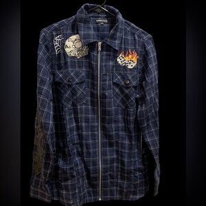 EMBELLISH brand flannel jacket Y2K Style Mens Fashion